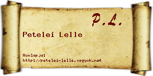 Petelei Lelle névjegykártya